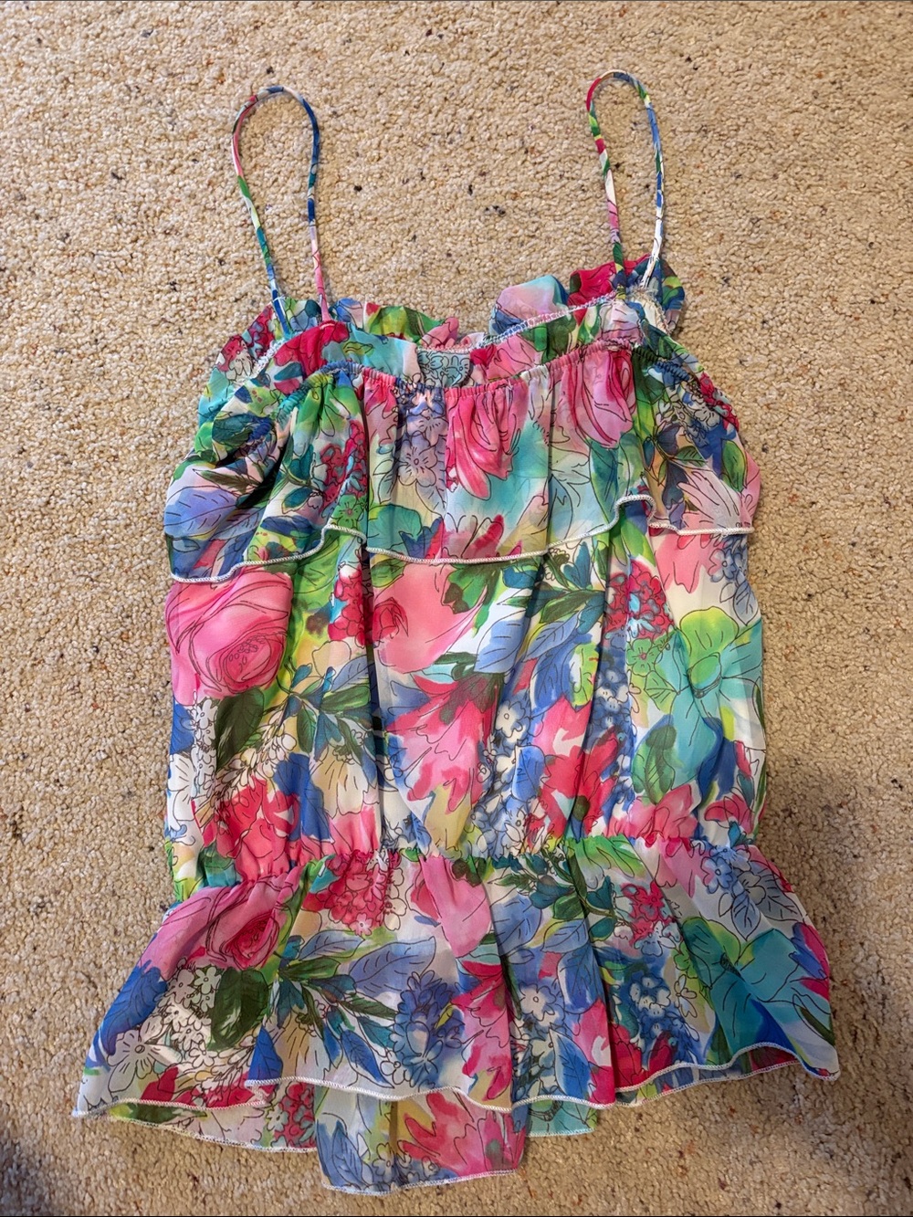 Forever 21 Floral Ruffle Top - Picture 2 of 3